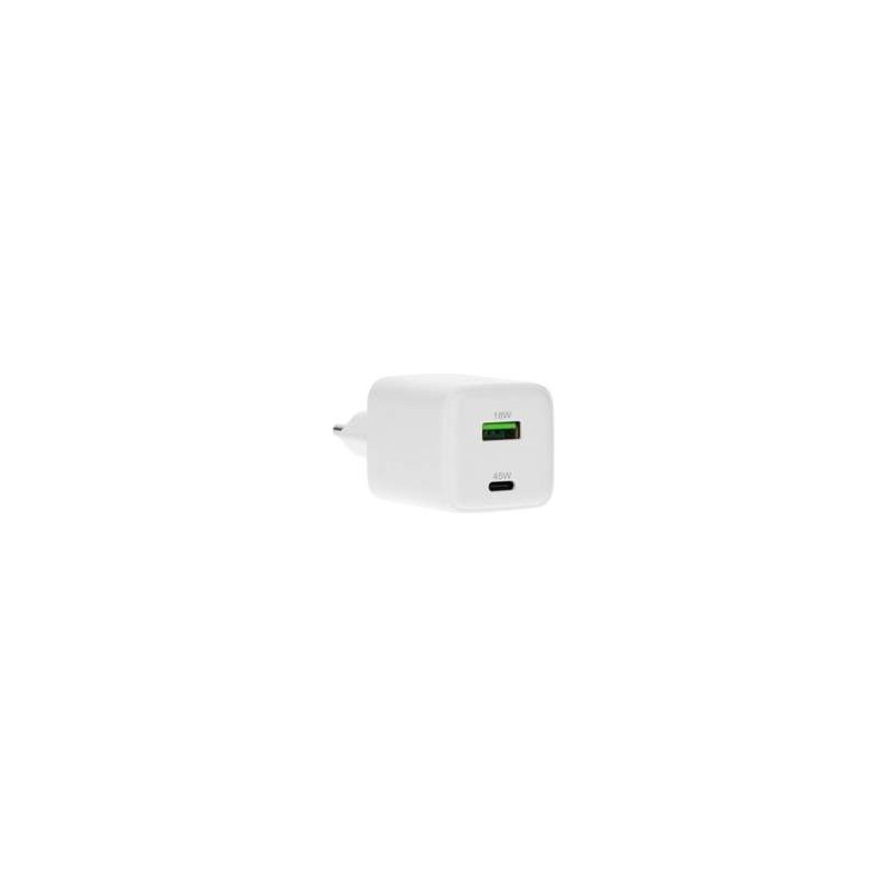 Mobiparts GaN Wall Charger USB-C/USB-A3.0/QC 45W Wit