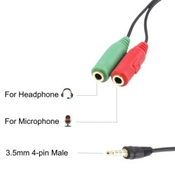 Ewent Cable Audio Jack 3,5/M-2 Jack 3,5/H -0,15mt