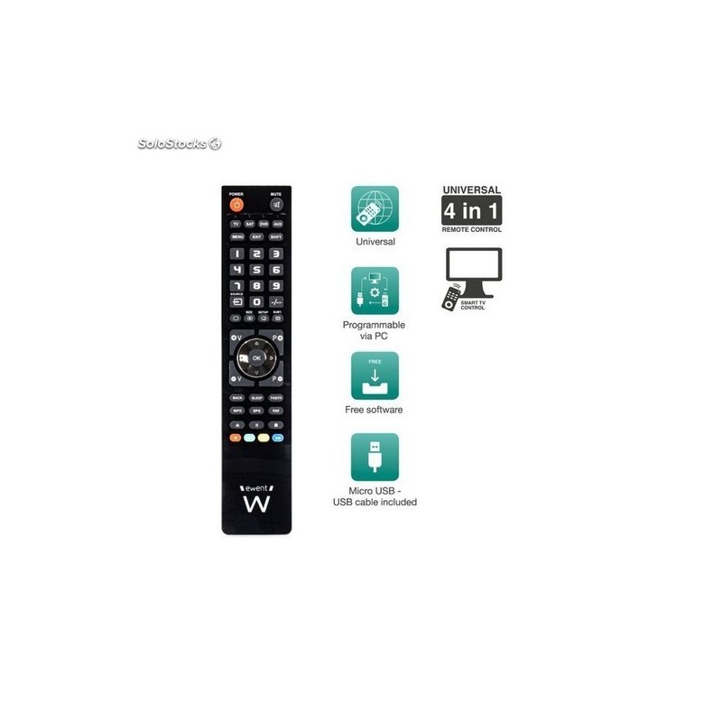 EWENT EW1570 Mando TV 4 en 1 programable x cable