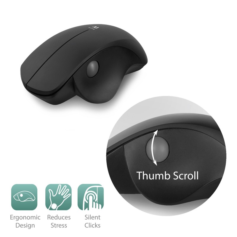 EWENT MOUSE ERGONOMICO CON SCROLL LATERALE WIRELESS EW3151