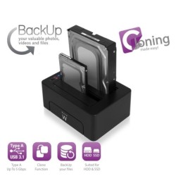 Ewent EW7014 Dock Station Dual 2.5&quot;-3.5&quot; USB 3.1