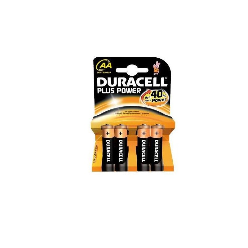 Batteria DURACELL Plus Power - Alcalino - 4 Confezione - Per Multiuso