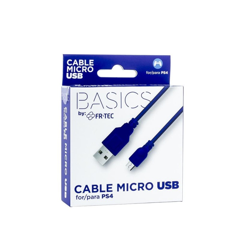 FR-TEC Micro USB Cable - Longitud 3m - Carga Comoda para Mando Dualsh