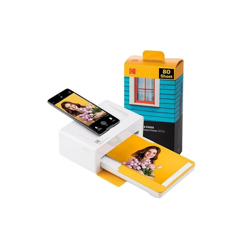 KODAK DOCK PLUS PD460Y80 INSTANT PHOTO PRINTER BUNDLE 4X6 YELLOW