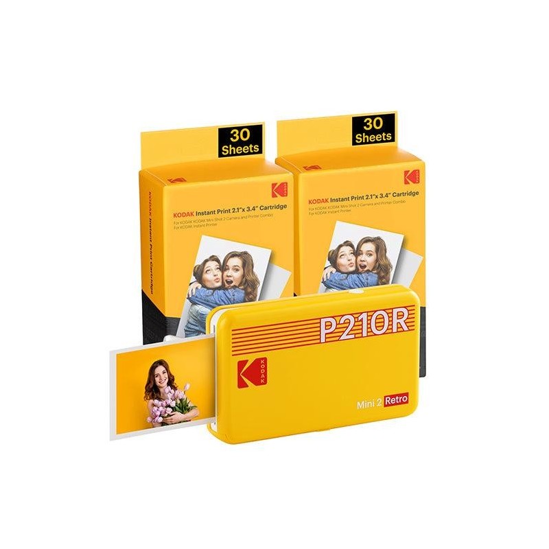 KODAK MINI 2 RETRO P210RB60 PORTABLE U&#039;INSTANT PHOTO PRINTER BUNDLE 2