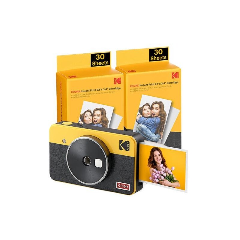 KODAK MINI SHOT 2 RETRO C210RY60 PORTABLE WIRELESS INSTANT CAMERA AND