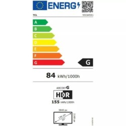 TCL 43C649 TV 43&quot; 4K QLED STVAnd USB 3XHDMI