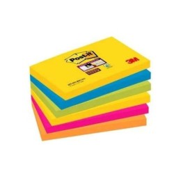 Note Adesive Post-it SUPER STICKY 7,6 X 12,7 cm Multicolore (76 x 127