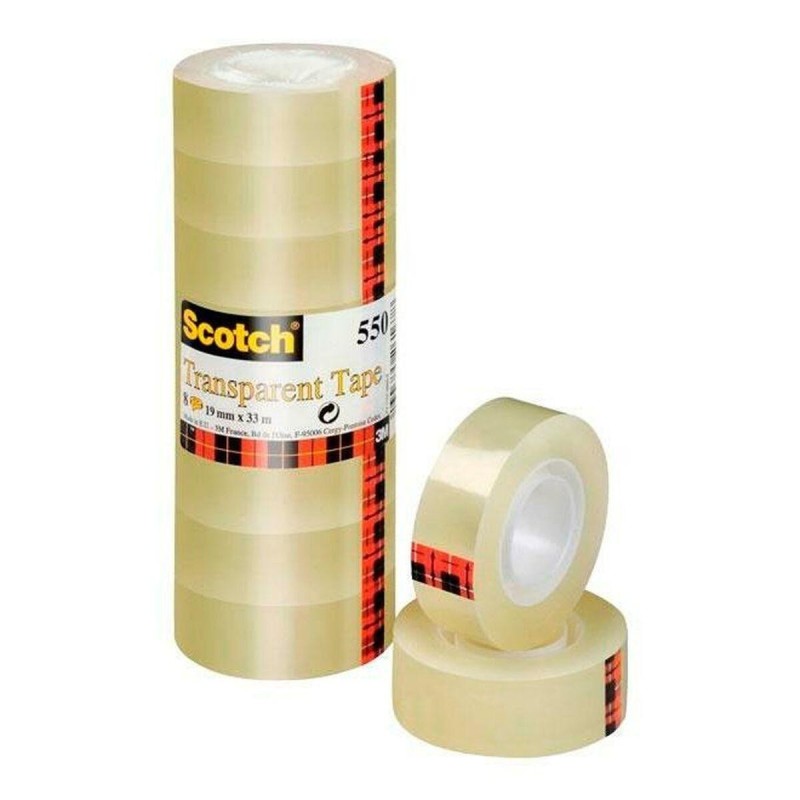 Nastro adesivo Scotch&reg; 550 19 mm x 33 m trasparente torre da 8 rotol