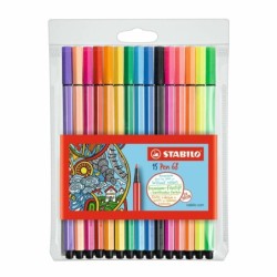 Set di Pennarelli Stabilo Pen 68 Standard + Neon 15 Pezzi Multicolore