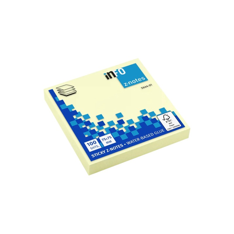 Global Notes inFO Z-Notes Bloc de 100 Notas Adhesivas 75 x 75mm - Ple