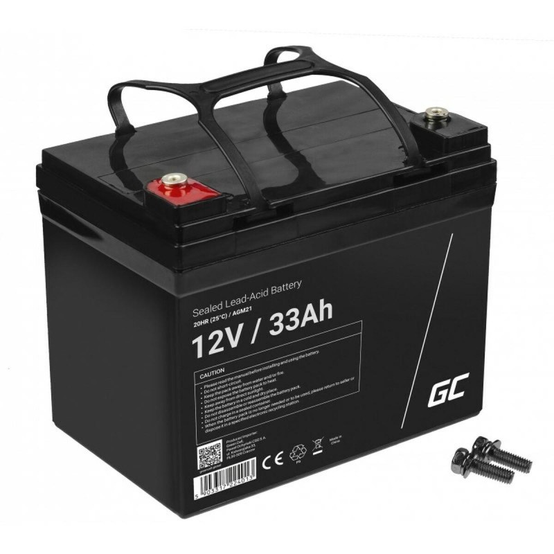 Green Cell AGM VRLA 12V 33Ah maintenance-free battery for mower, scoo