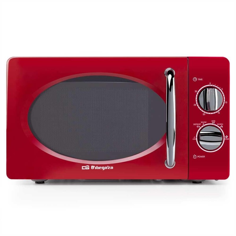 Orbegozo MI 2020 Microondas Vintage Rojo - 20L - 700W - 6 Niveles de 