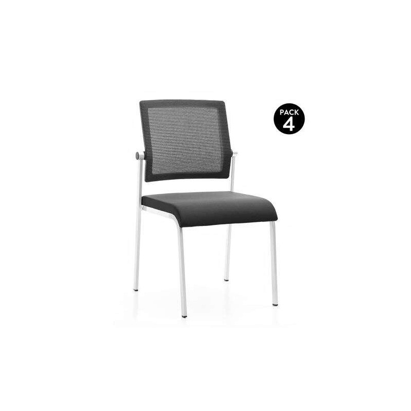 Cromad Design Pack de 4 Sillas - Asiento de Espuma - Respaldo de Mall