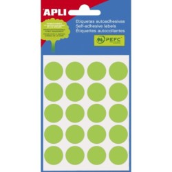 Apli Etiquetas Minibolsa Verdes &Oslash; 19.0mm 5 Hojas