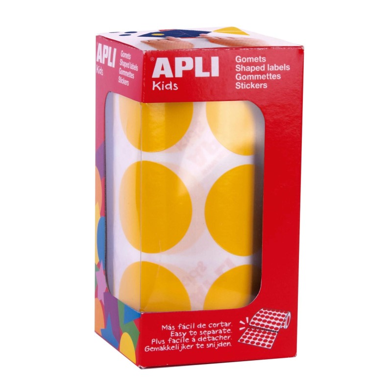 Apli Gomets XL Redondos &Oslash; 33mm Amarillo Adhesivo Permanente - 59 Hoj