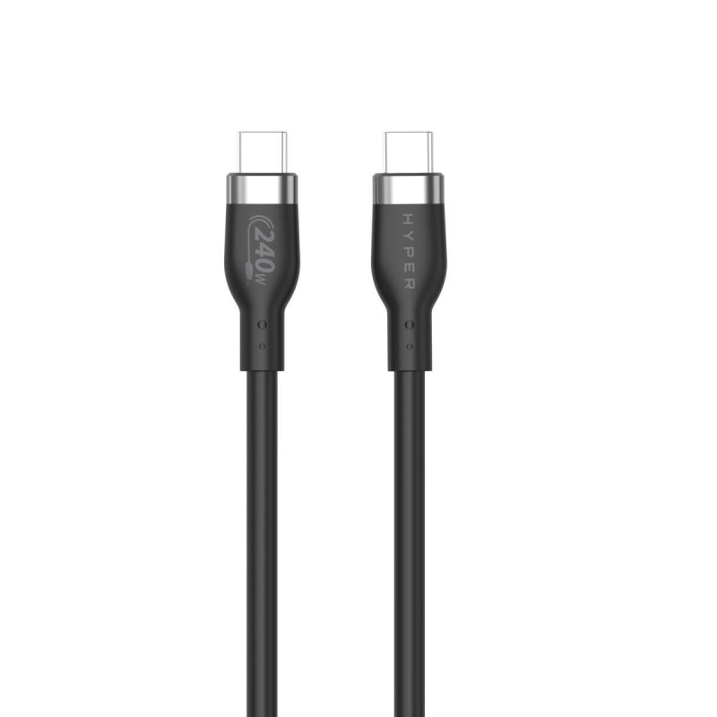 Hyper&Acirc;&reg; Silikon USB-C zu USB-C Ladekabel 1m (240W, Schwarz)