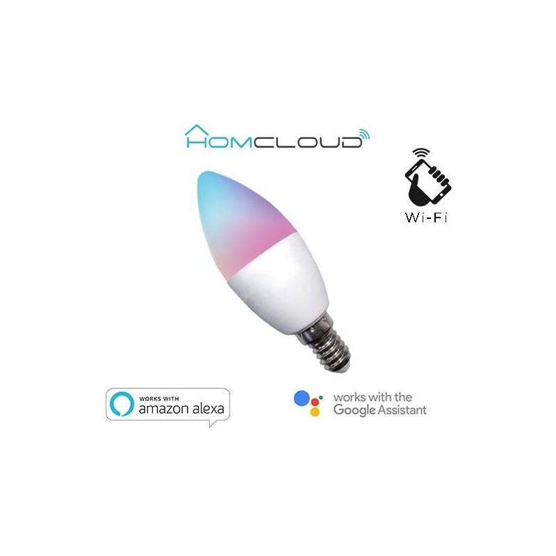 Lampadina Wi-FI RGB + Bianco caldo E14 C37 dimmerabile