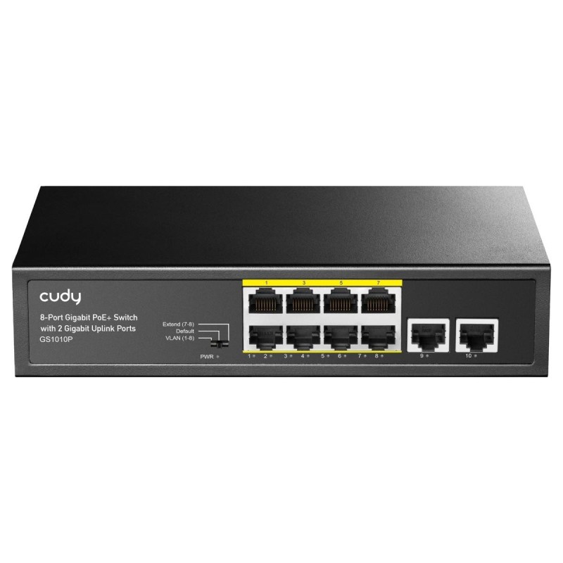 Cudy GS1010P Switch Gigabit PoE+ de 8 Puertos con 2 Puertos de Enlace