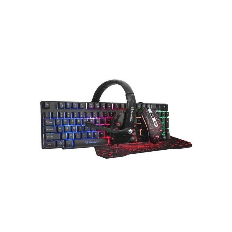 Scorpion CM370 Pack 4 en 1 Gaming Teclado con Retroiluminacion RGB + 