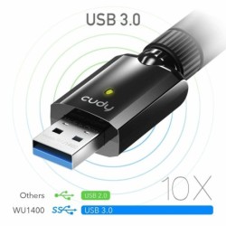 Cudy WU1400 Adaptador de Red USB 3.0 AC1300 Wi-Fi Doble Banda - Hasta