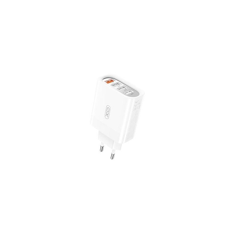 XO Cargador USB de 4 Puertos - Potencia Total de 18W - Salida Simulta