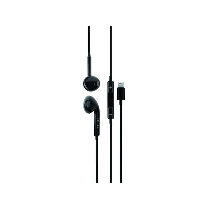 DCU Tecnologic Auriculares Stereo con Conector Lightning - Color Negro