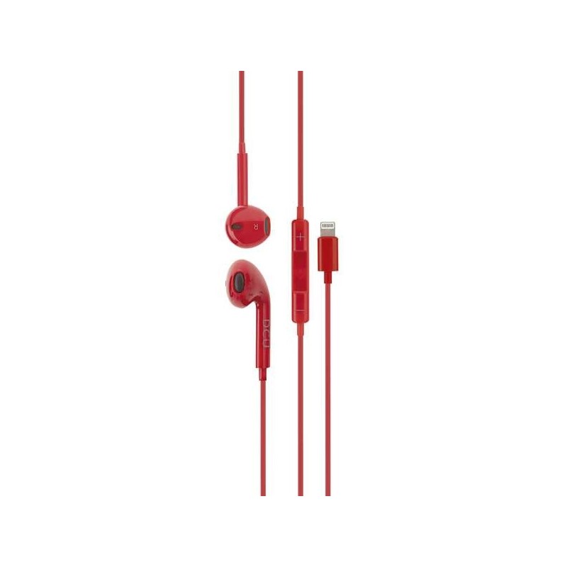 DCU Tecnologic Auriculares Stereo con Conector Lightning - Color Rojo