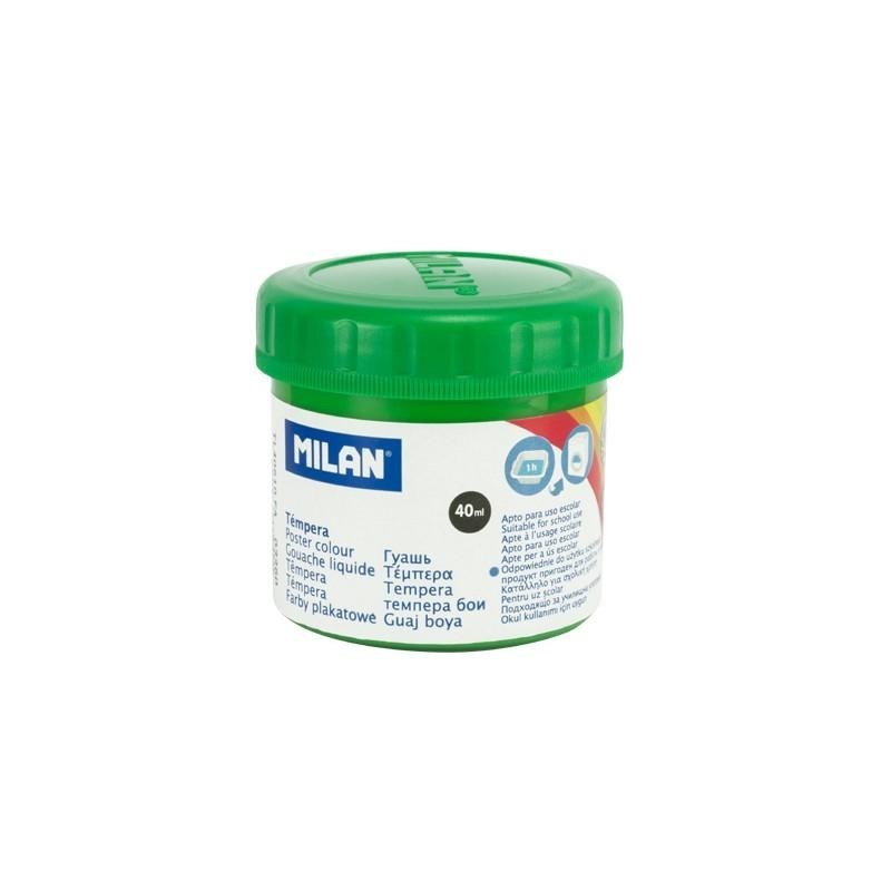 Milan Bote de Tempera 40ml - Secado Rapido - Mezclable - Color Verde 