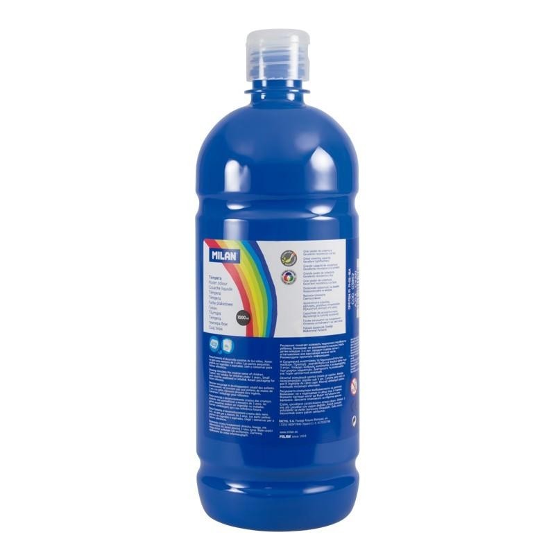 Milan Botella de Tempera 1000ml - Tapon Dosificador - Secado Rapido -