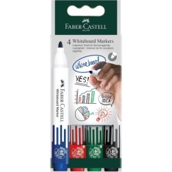 Faber-Castell W20 Pack de 4 Rotuladores para Pizarra Blanca - Punta d