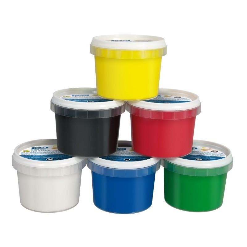 Milan Pack de 6 Botes de Pintura para Dedos - 100ml - Facil Aplicacio