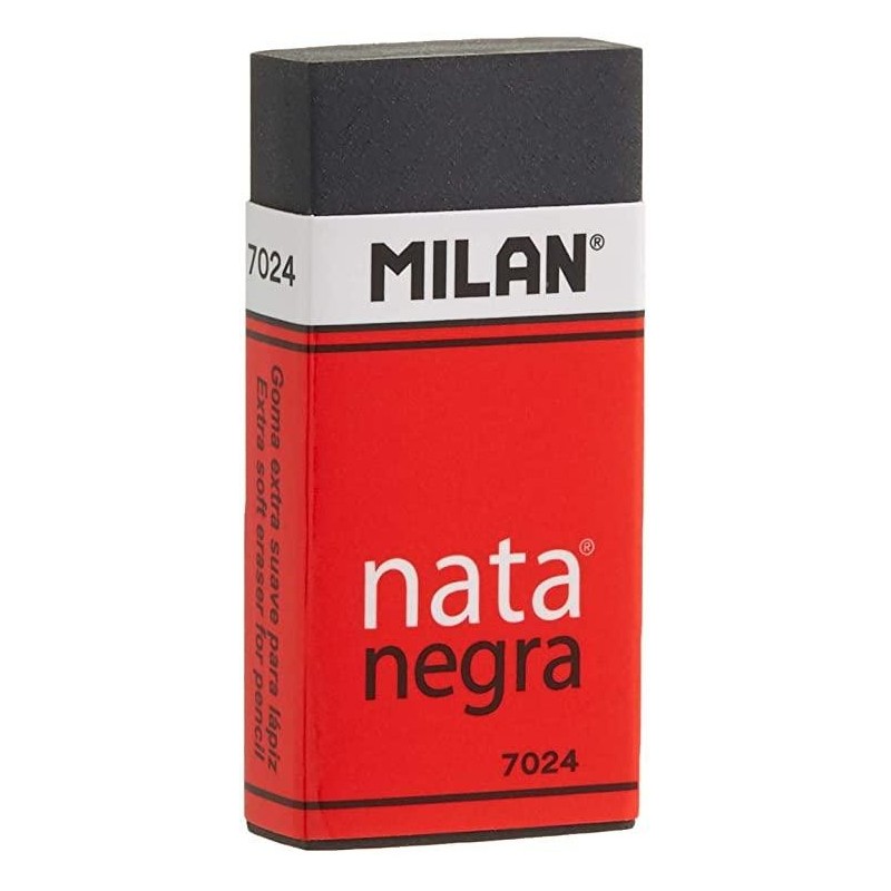 Milan Nata 7024 Goma de Borrar Rectangular - Plastico - Faja de Carto