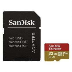 Sandisk Extreme Micro SDHC 32GB UHS-I U3 A1 Classe 10 90MB/S + Adatta