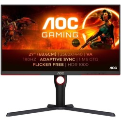 27 AOC Gaming 16:9 VA 2K 180Hz Reg Alt Ergonomico