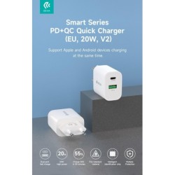 Carica batteria 2 uscite rapido PD+QC Usb-C + Usb-A 20 Watt