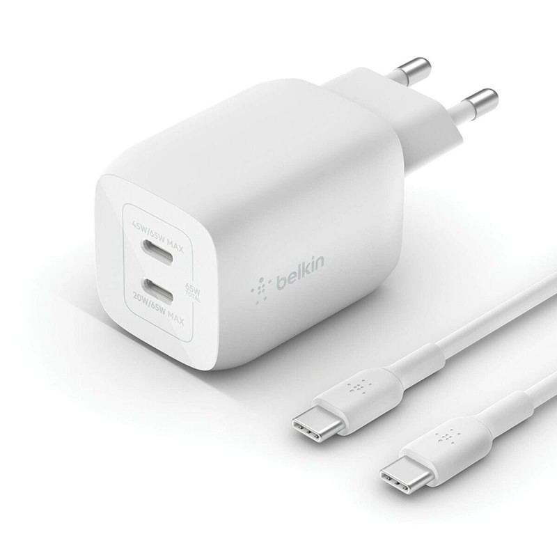 Belkin WCH013vf2MWH-B6 Bianco Interno (BELKIN 65W DUAL USB C GAN - CH