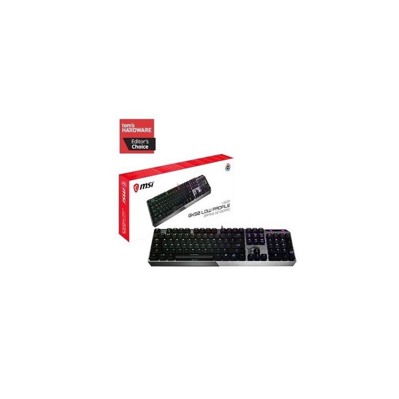 MSI Vigor GK50 tastiera USB QWERTY Inglese UK Nero, Metallico