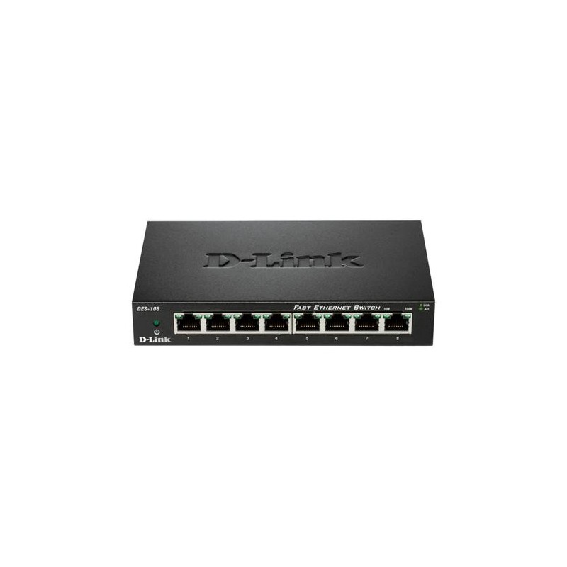 D-Link DES-108 switch di rete Non gestito Fast Ethernet (10/100) Nero