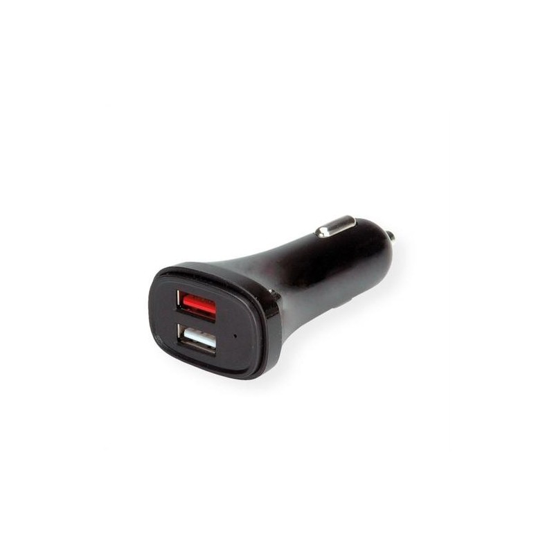 VALUE Caricabatteria da auto USB, 2x USB, 5V2.4A QC3.0