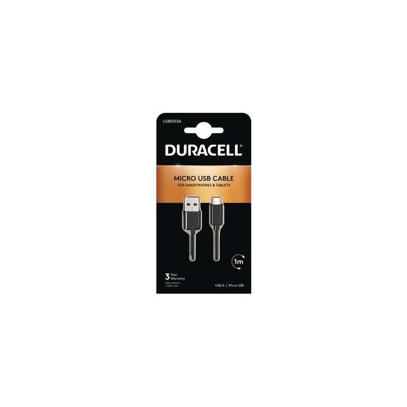 Duracell USB5013A cavo USB 1 m 2.0 USB A Micro-USB B Nero (Duracell U