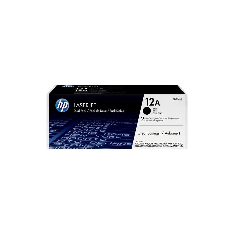 HP Confezione da 2 cartucce originali di Toner nero LaserJet 12A