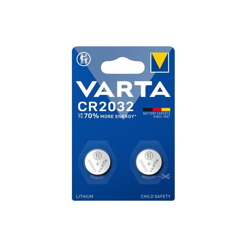 Varta LITHIUM Coin CR2032 (Batteria a bottone, 3V) Blister da 2