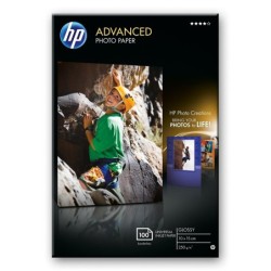 HP Confezione da 100 fogli di carta fotografica Advanced, lucida, 250