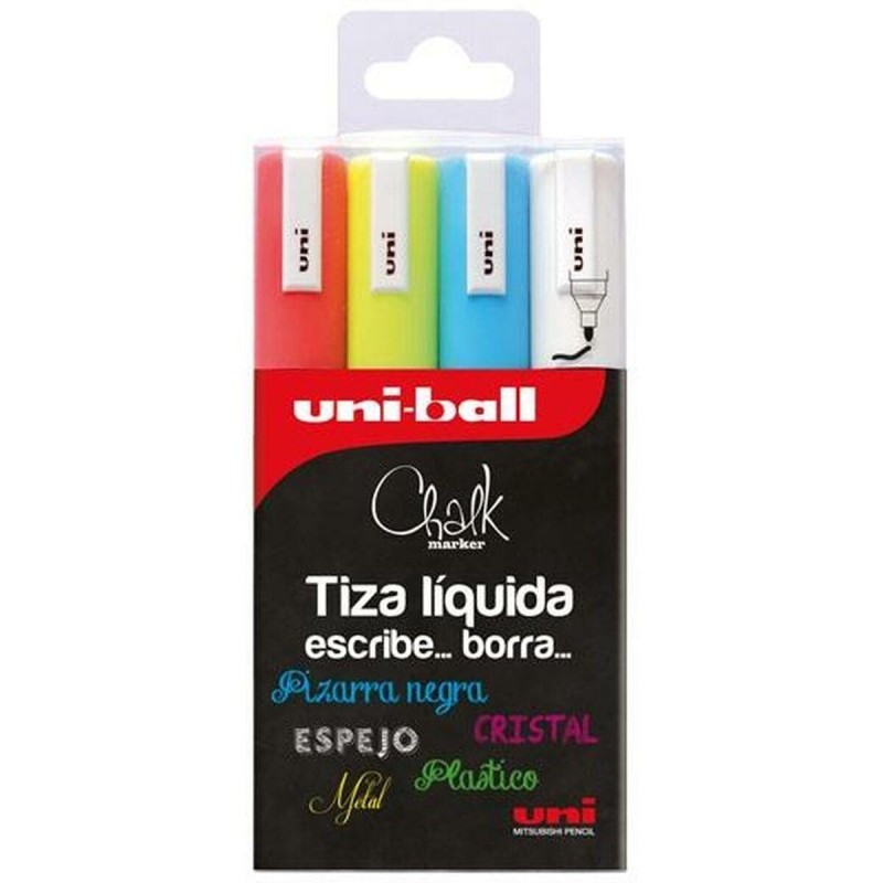 Uni-Ball PWE-5M Metallico 4 pz (uni-ball Chalk Marker Bullet Tip Medi