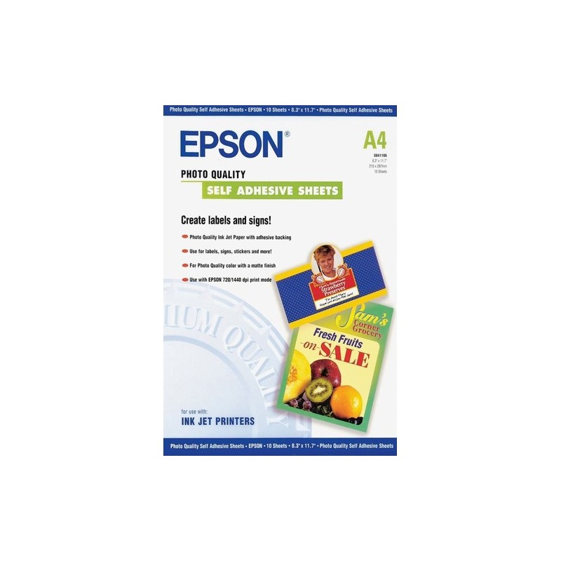 Epson Self-Adhesive Photo Paper - A4 - 10 Fogli