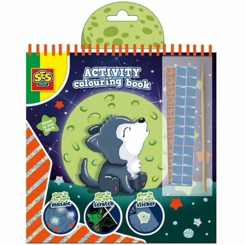 SES CREATIVE 3-in-1 Activity Glow-in-the-Dark Colouring Book Three Y