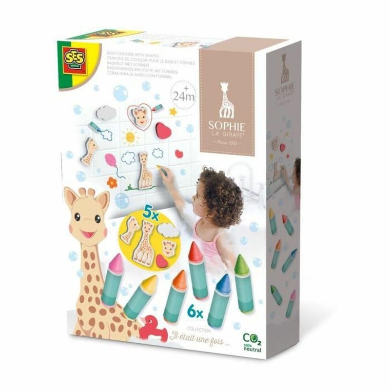 SES CREATIVE Sophie La Giraffe Bath Crayons with Shapes 2 Years and