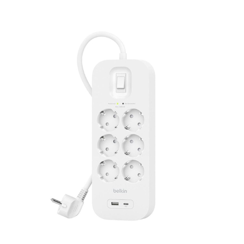 Belkin Connect Bianco 6 presae AC 2 m SOCKET STRIP WITH OVERVOLTAG