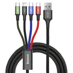 Baseus CA1T4-B01 cavo per cellulare Nero 12 m USB A Lightning + micr